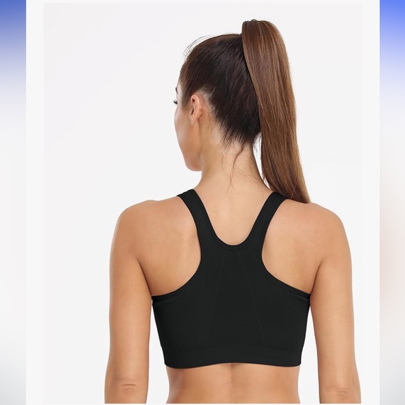 🌿🦋 WANAYOU Women's Seamless Sports Bra 3-Pack - Black, Beige, and White - Picture 4 of 16